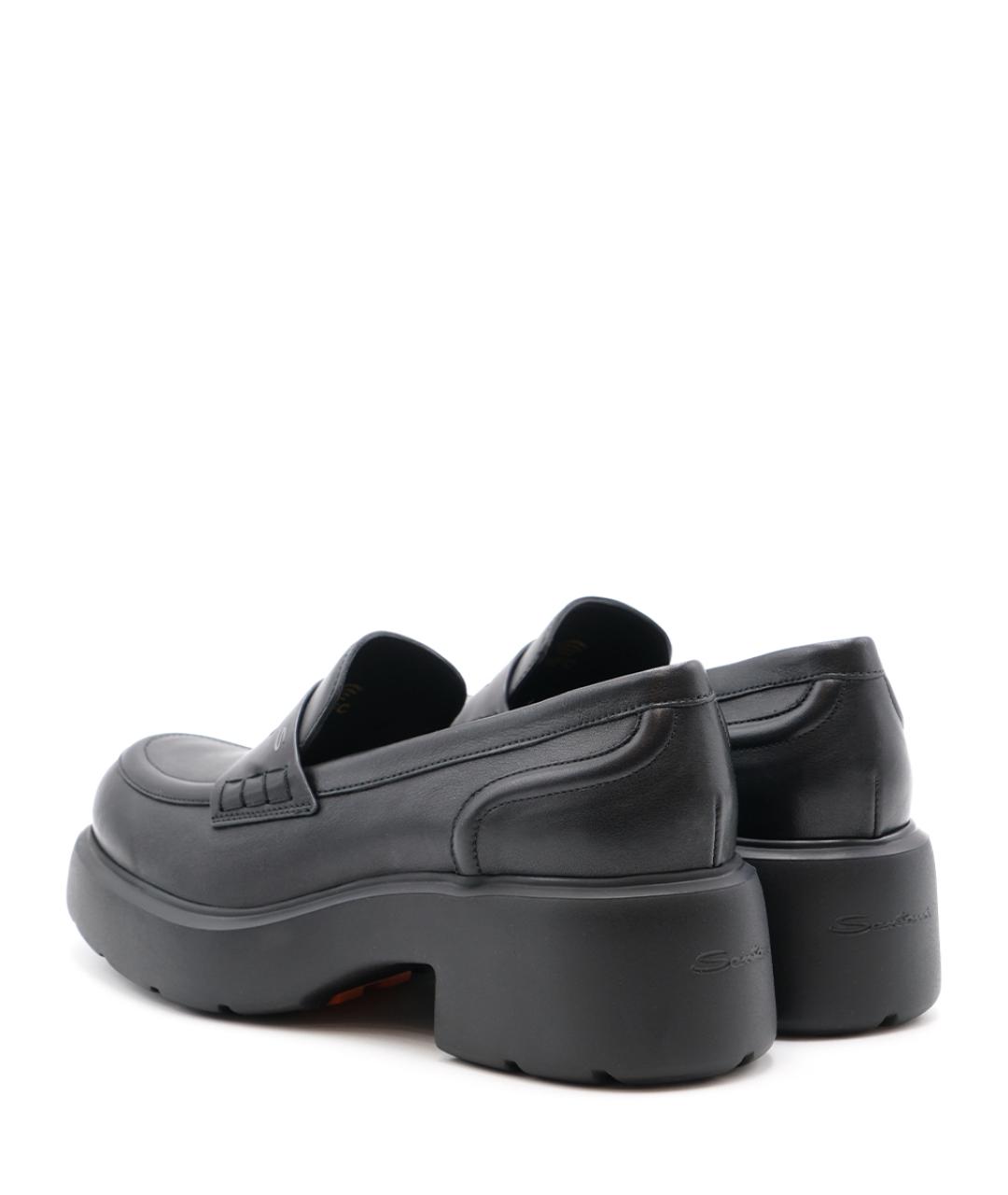 SANTONI Черные кожаные лоферы, фото 3