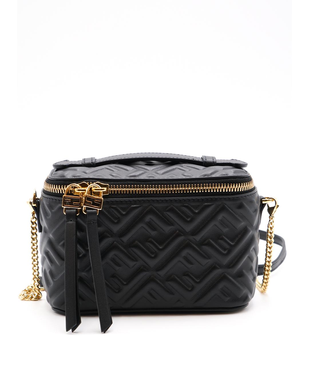 FENDI Черная кожаная сумка тоут, фото 1