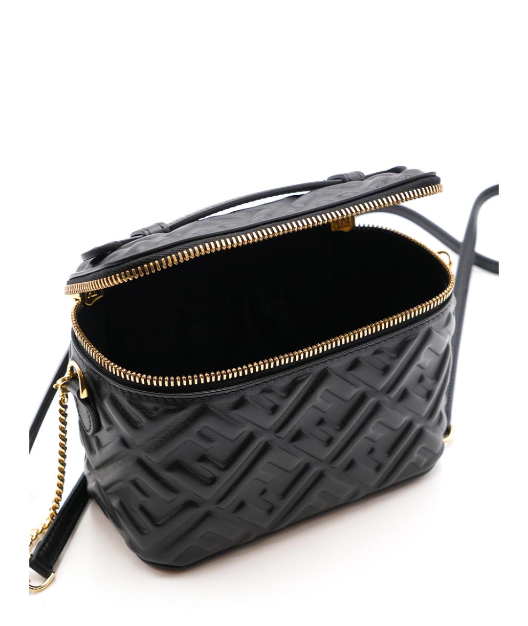 FENDI Черная кожаная сумка тоут, фото 3
