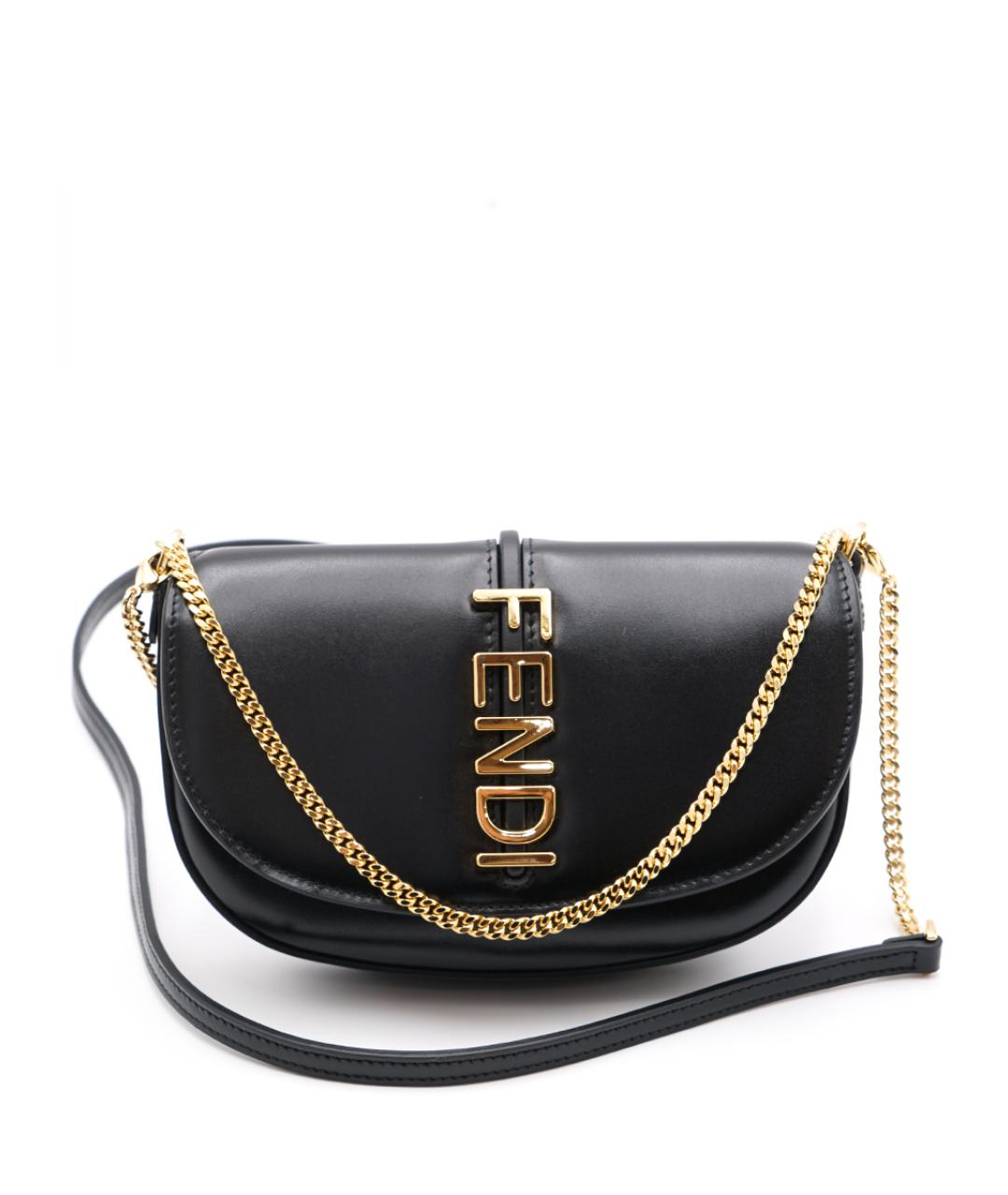FENDI Черная кожаная сумка тоут, фото 1