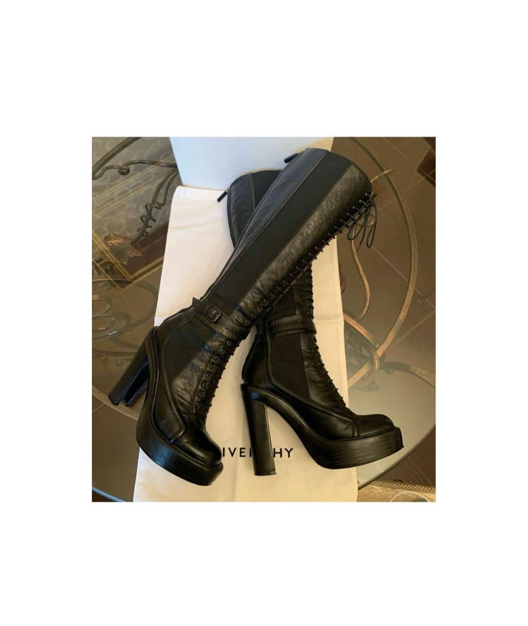 GIVENCHY Черные кожаные сапоги, фото 3
