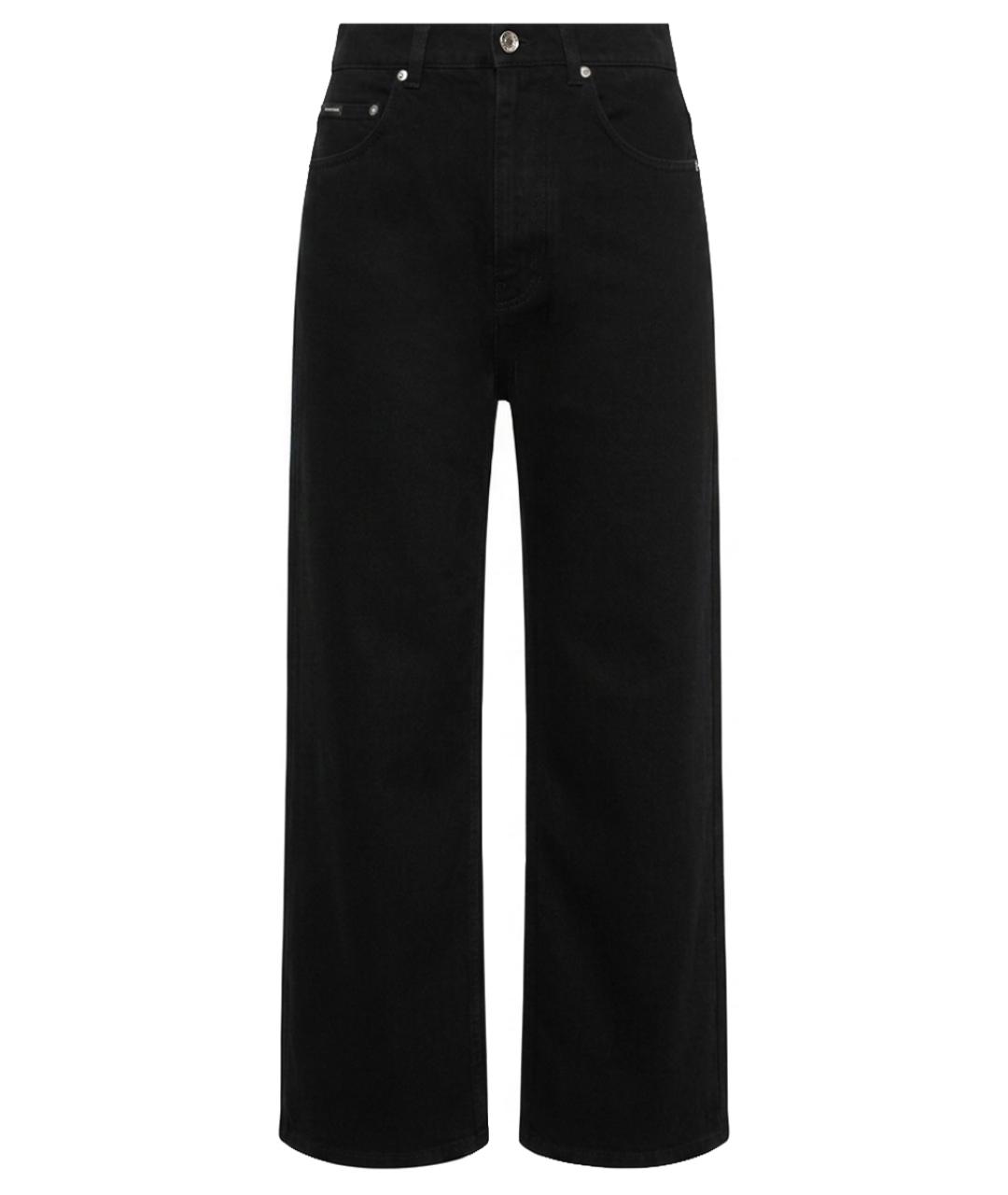 DOLCE&GABBANA Черные хлопковые прямые джинсы, фото 1