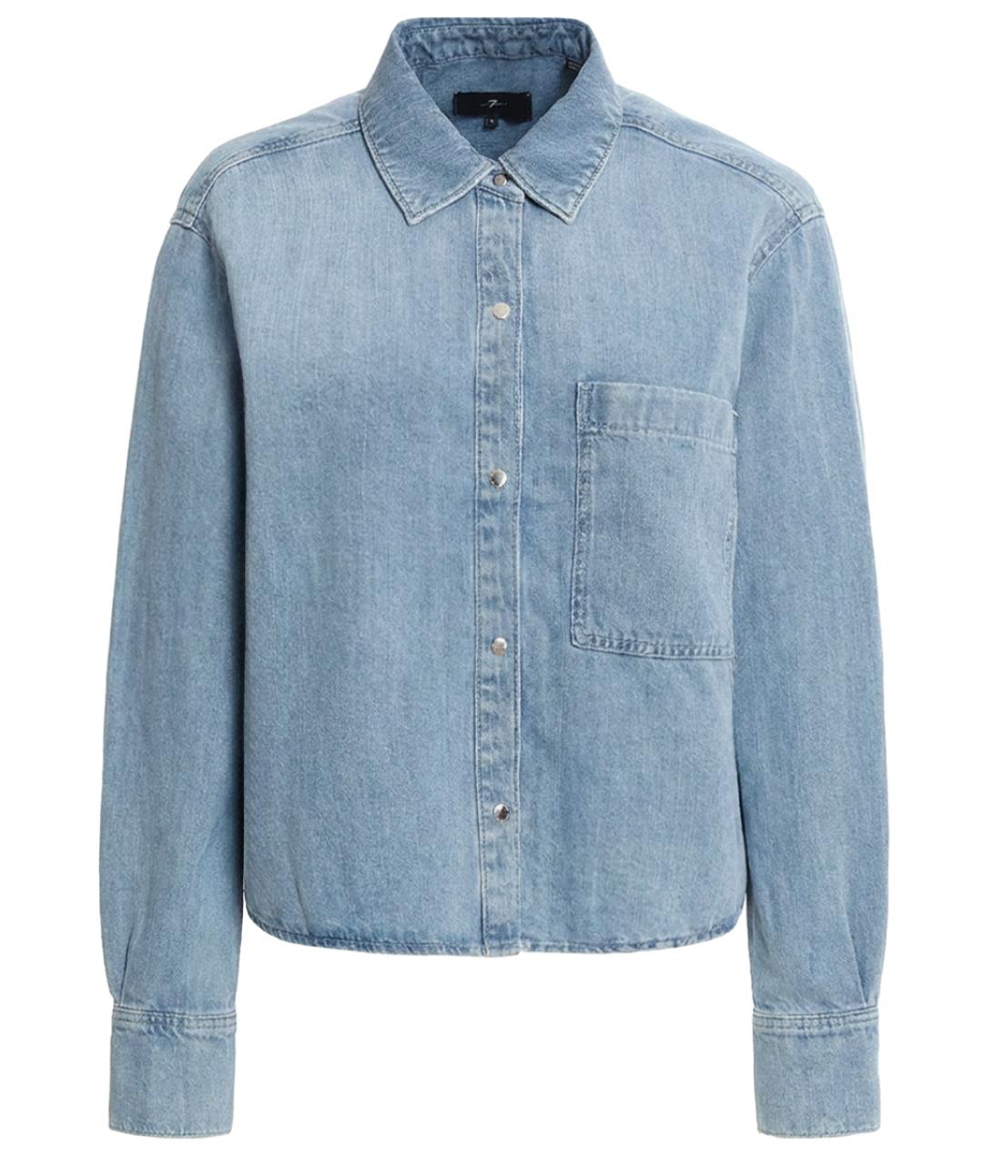 7 FOR ALL MANKIND Синяя хлопковая рубашка, фото 1
