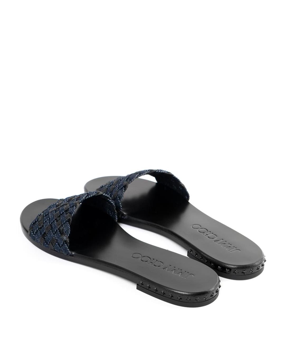 JIMMY CHOO Синие текстильные сабо, фото 3