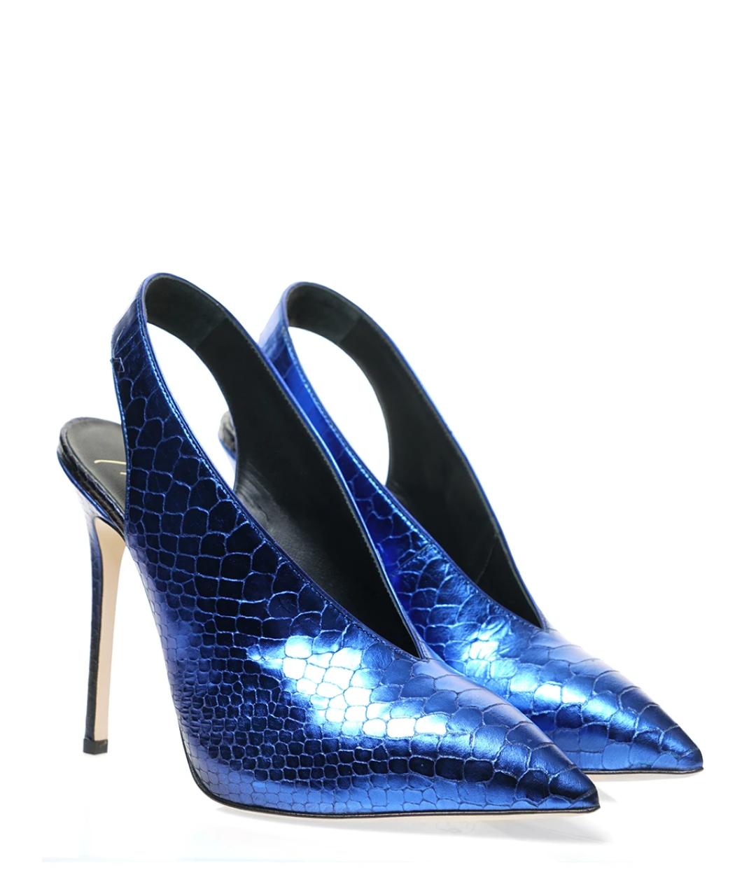 GIUSEPPE ZANOTTI DESIGN Синие кожаные туфли, фото 3