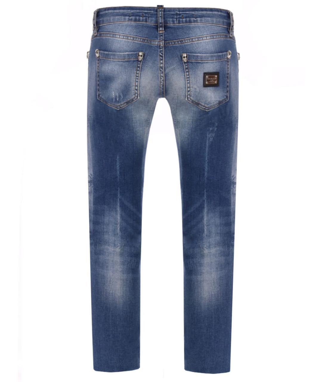 PHILIPP PLEIN Голубые хлопковые джинсы слим, фото 2