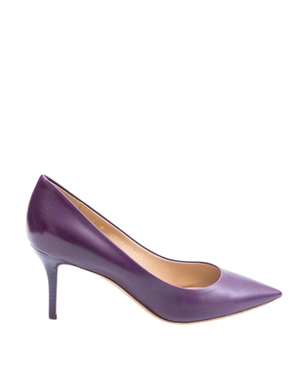 FERRAGAMO Фиолетовые кожаные туфли, фото 1