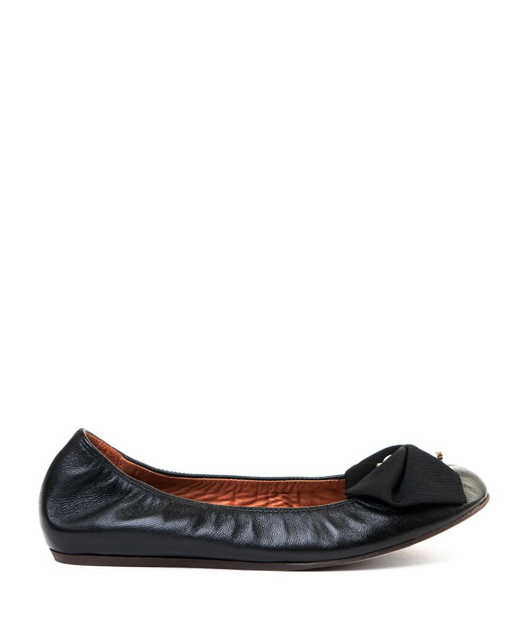 LANVIN Черные кожаные балетки, фото 1