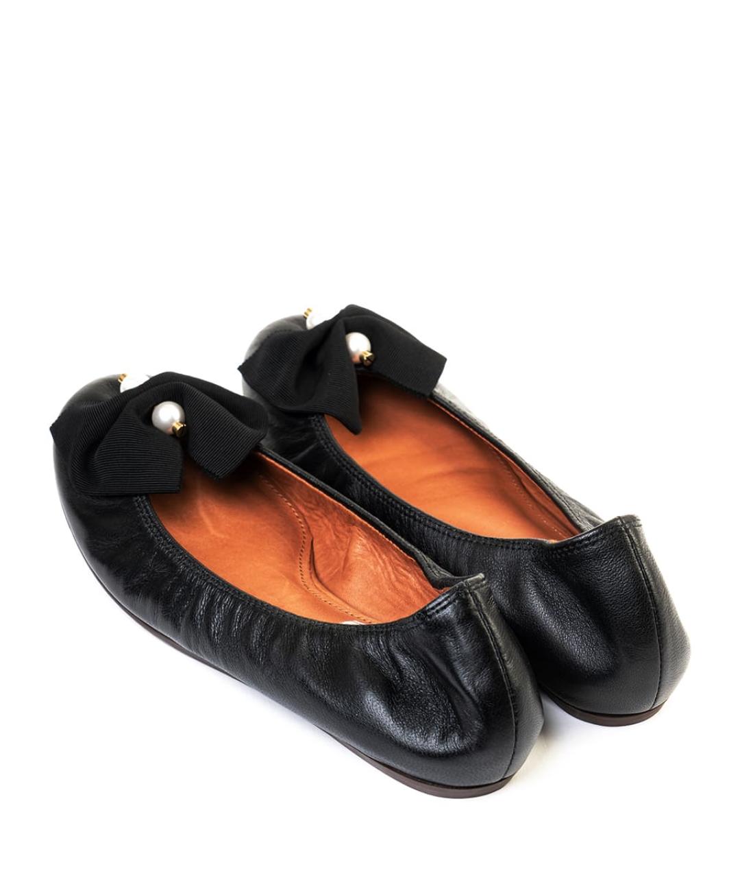 LANVIN Черные кожаные балетки, фото 3