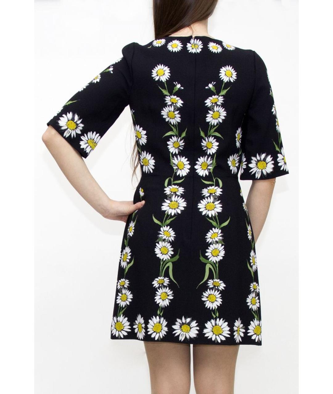 DOLCE&GABBANA Черное вискозное повседневное платье, фото 2