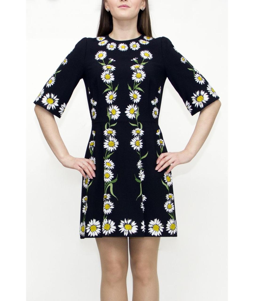 DOLCE&GABBANA Черное вискозное повседневное платье, фото 3