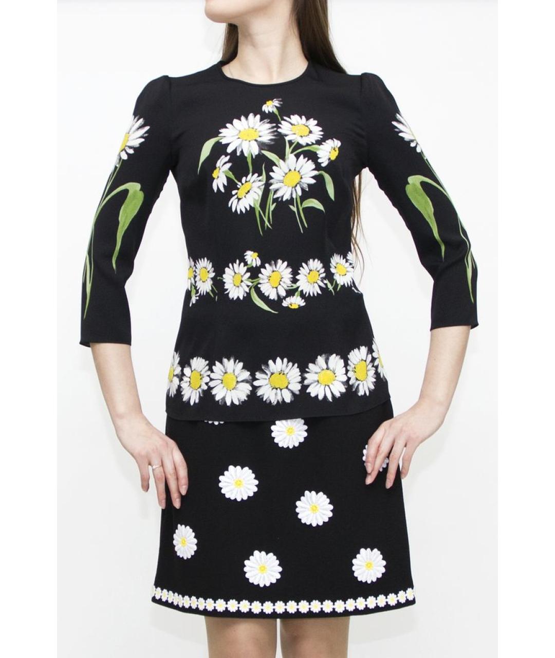 DOLCE&GABBANA Черная шелковая блузы, фото 3