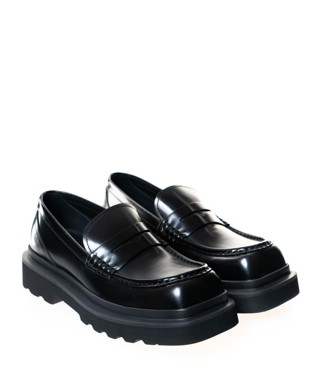 DOLCE&GABBANA Черные кожаные туфли, фото 2