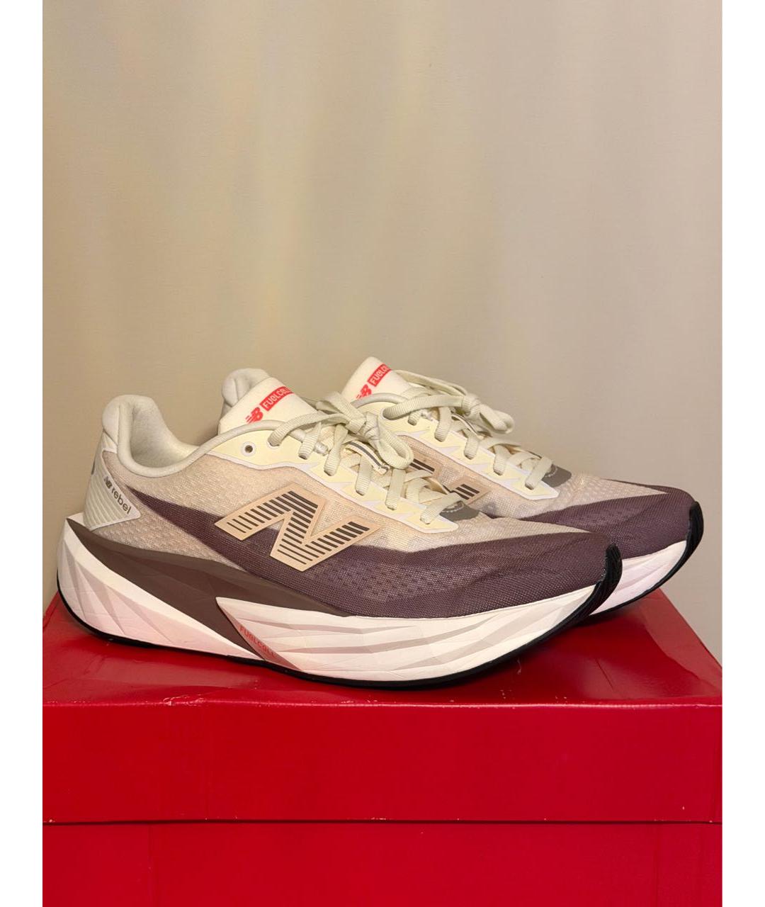 NEW BALANCE Бежевые синтетические низкие кроссовки / кеды, фото 3