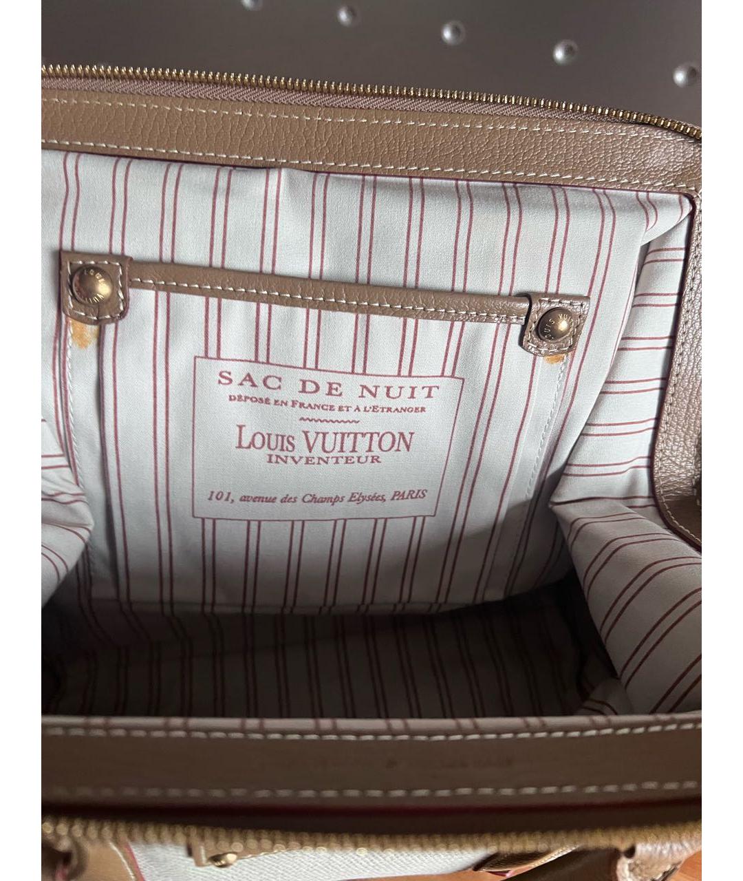 LOUIS VUITTON Серая тканевая сумка с короткими ручками, фото 4