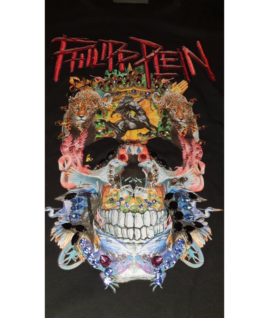 PHILIPP PLEIN Черная хлопковая футболка, фото 2