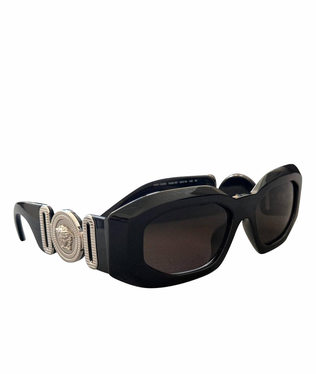 VERSACE Черные пластиковые солнцезащитные очки, фото 1