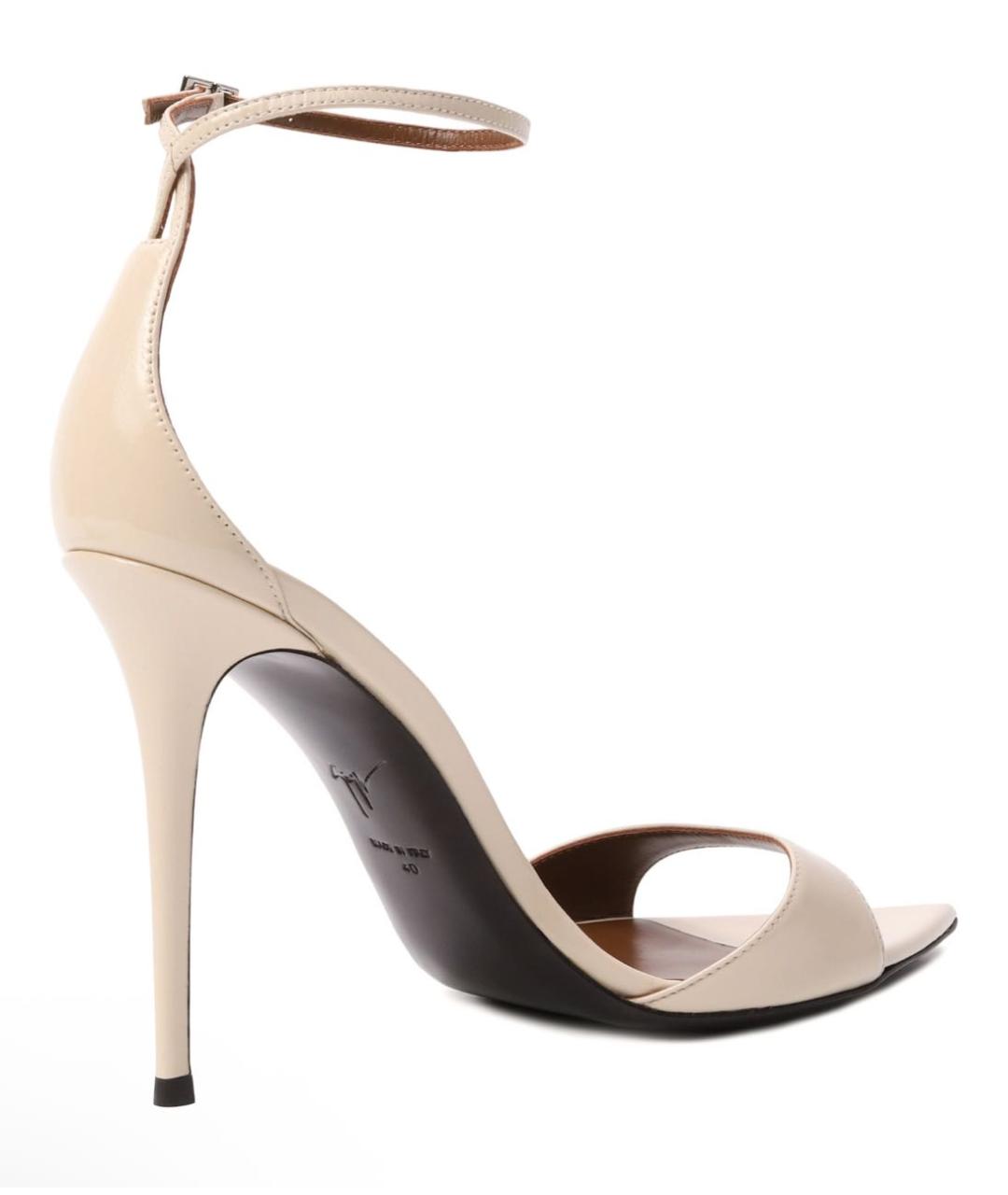 GIUSEPPE ZANOTTI DESIGN Белые кожаные босоножки, фото 3