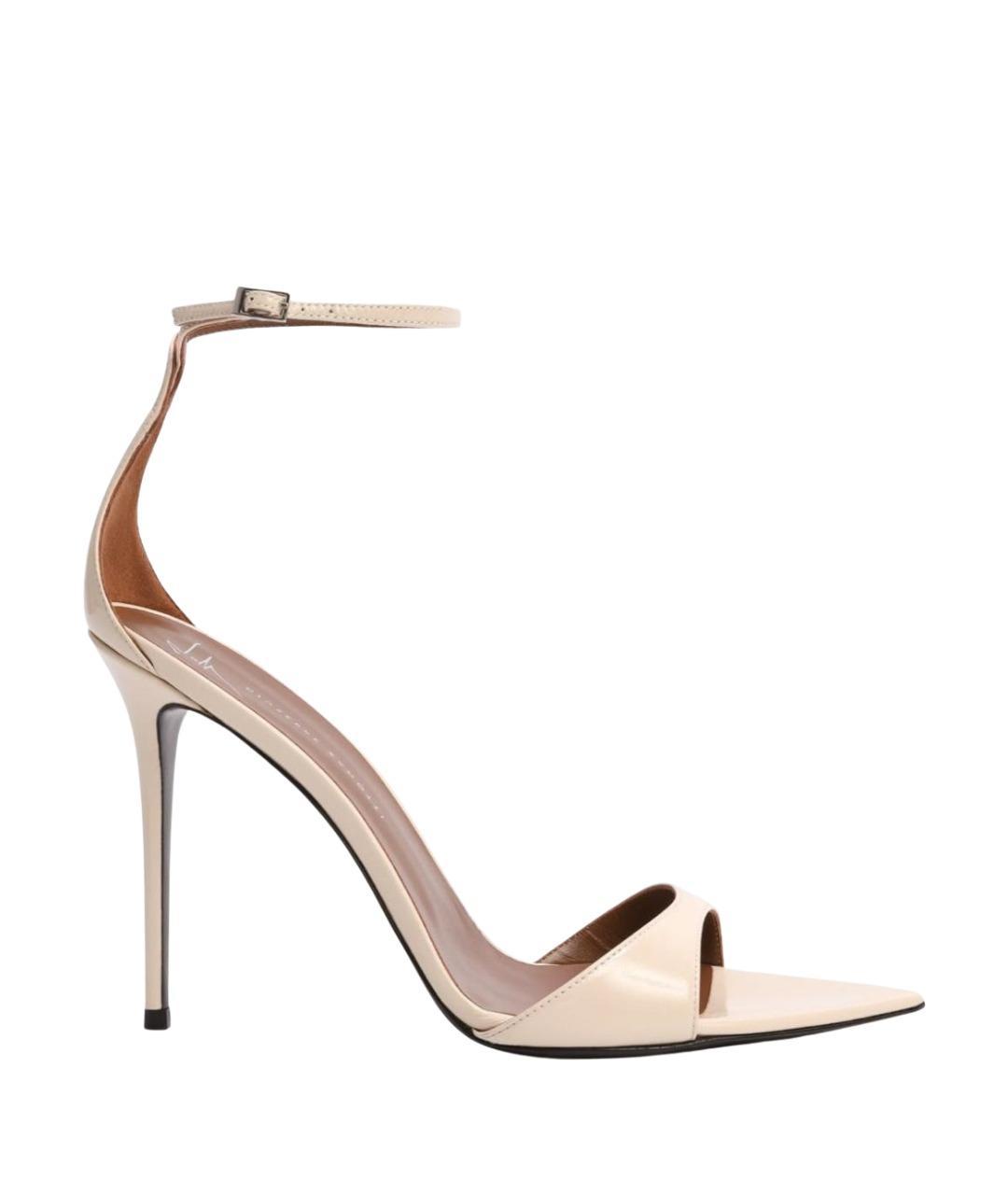 GIUSEPPE ZANOTTI DESIGN Белые кожаные босоножки, фото 1
