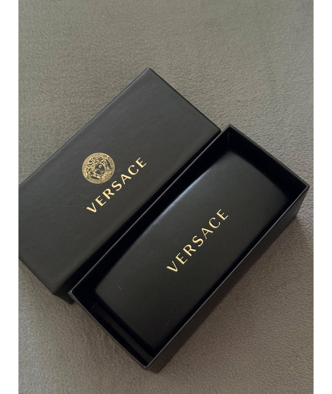 VERSACE Черные пластиковые солнцезащитные очки, фото 5