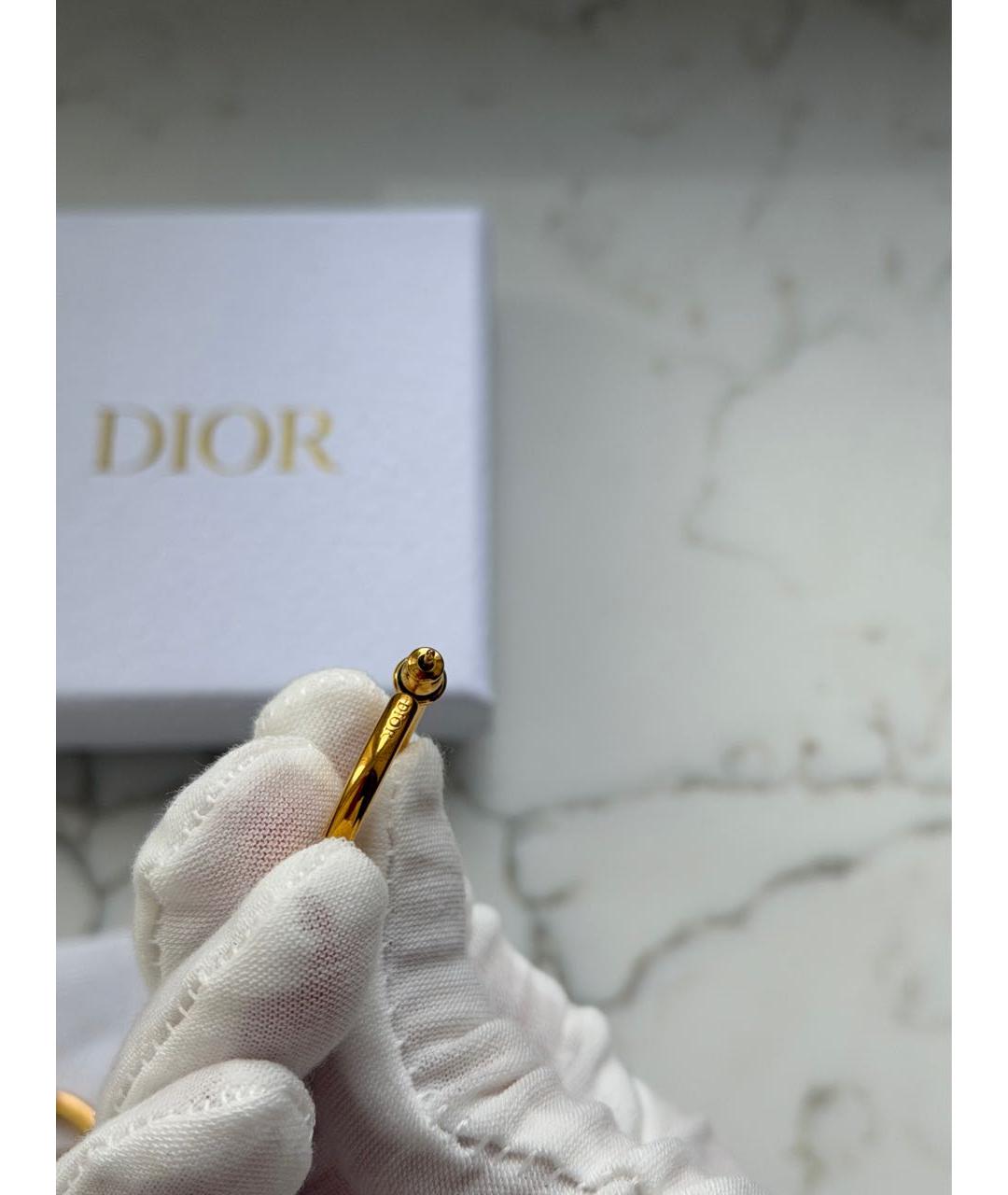 CHRISTIAN DIOR Золотые металлические серьги, фото 3