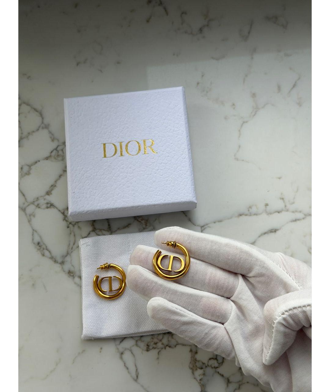 CHRISTIAN DIOR Золотые металлические серьги, фото 5