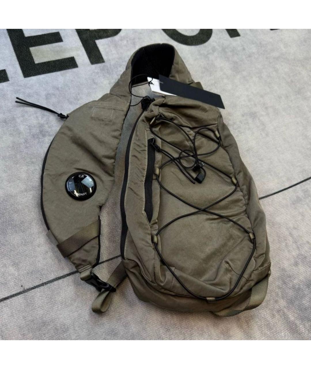 CP COMPANY Хаки тканевая сумка на плечо, фото 2