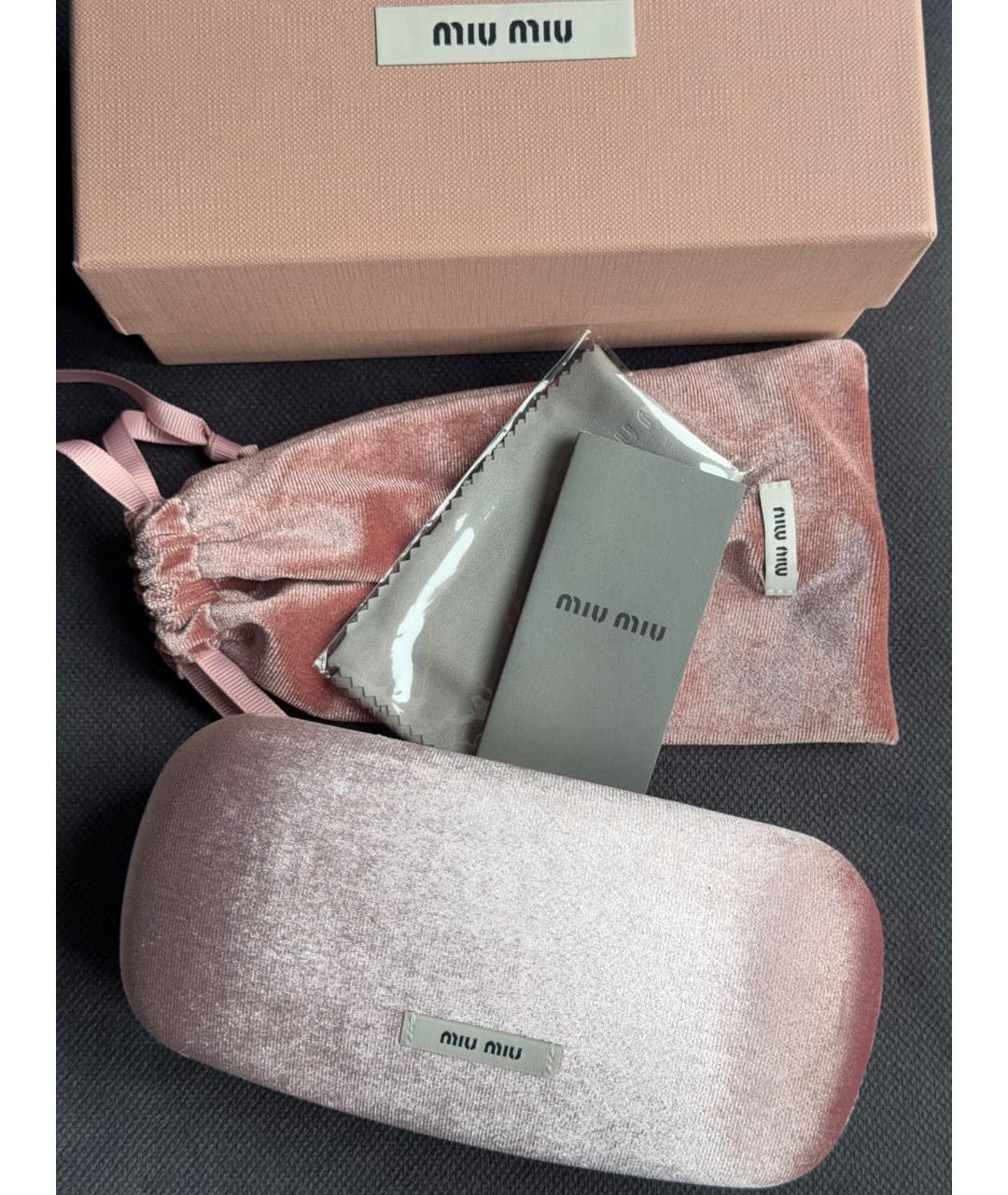 MIU MIU Золотые металлические солнцезащитные очки, фото 4