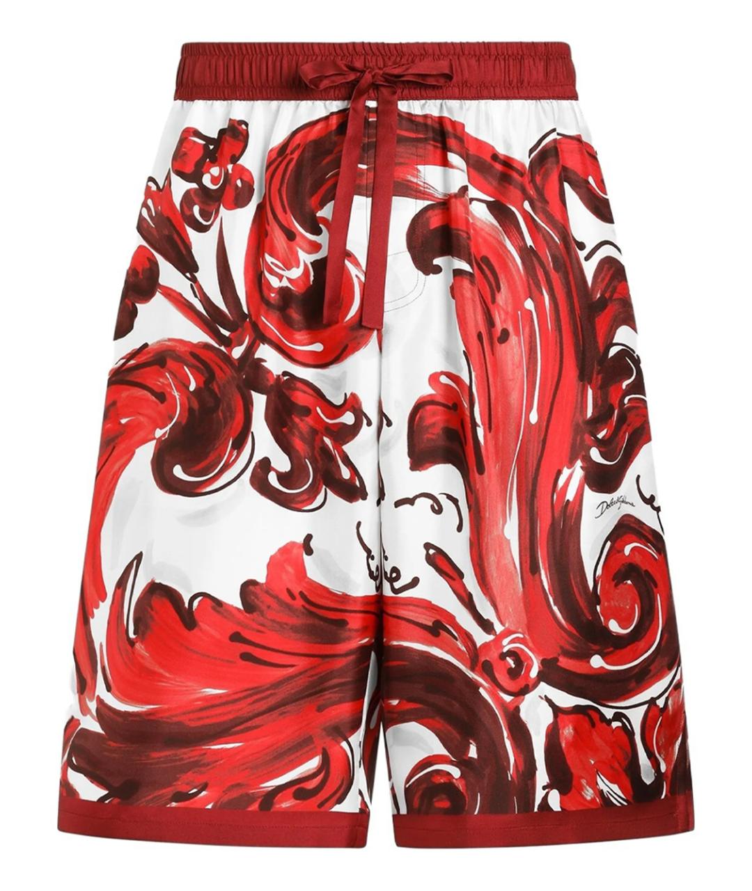 DOLCE&GABBANA Красные шелковые шорты, фото 1