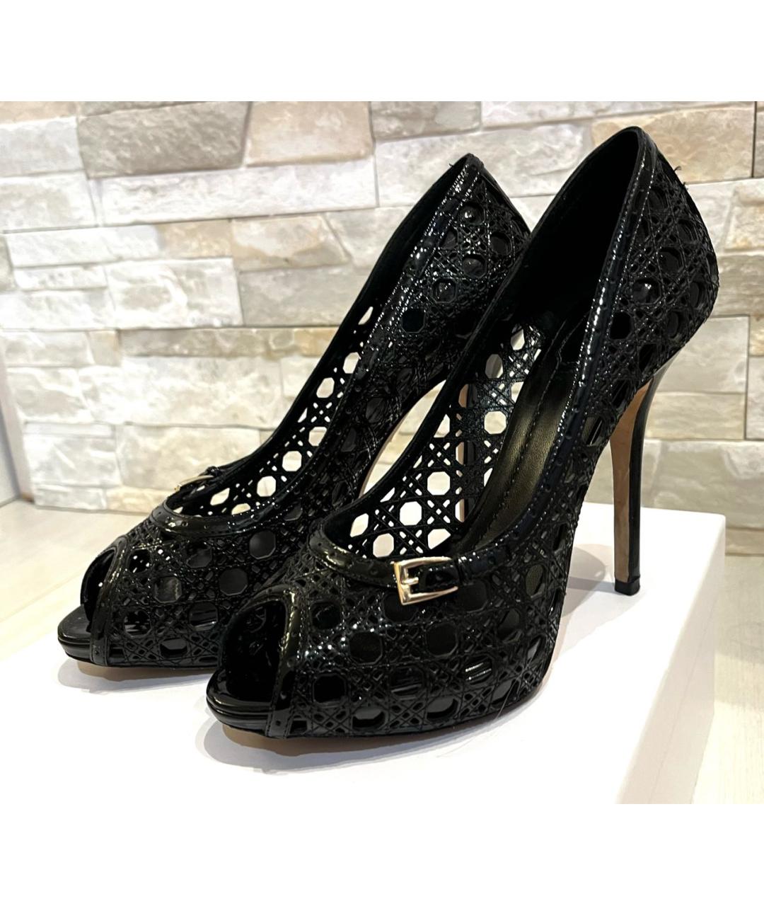 CHRISTIAN DIOR Черные кожаные туфли, фото 2