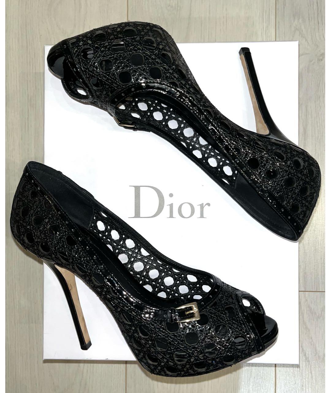 CHRISTIAN DIOR Черные кожаные туфли, фото 4
