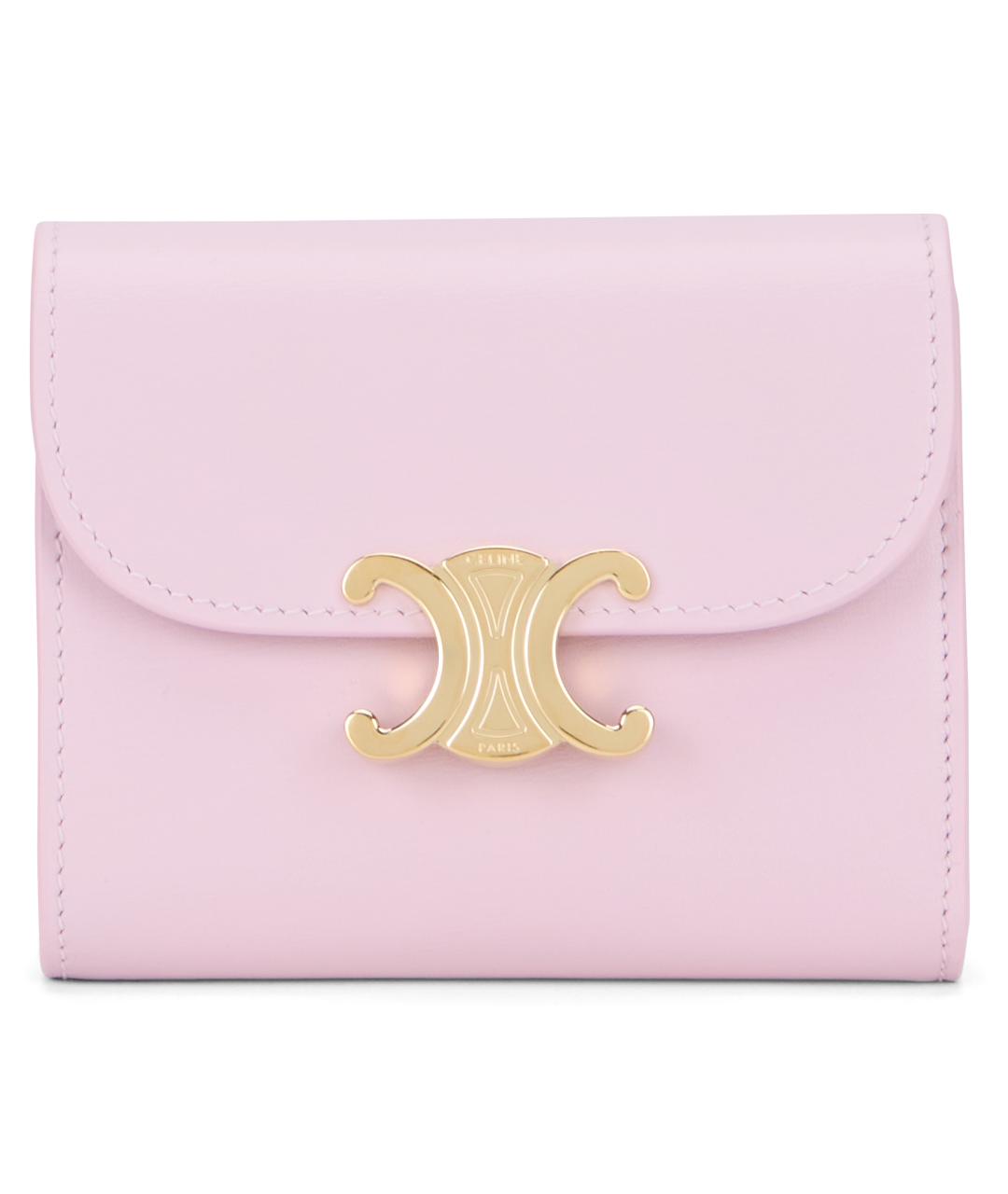 CELINE Розовый кожаный кошелек, фото 2