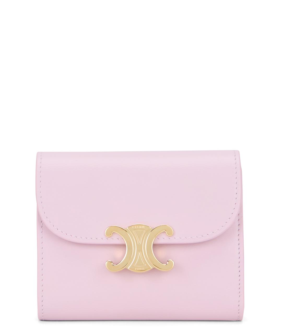 CELINE Розовый кожаный кошелек, фото 1