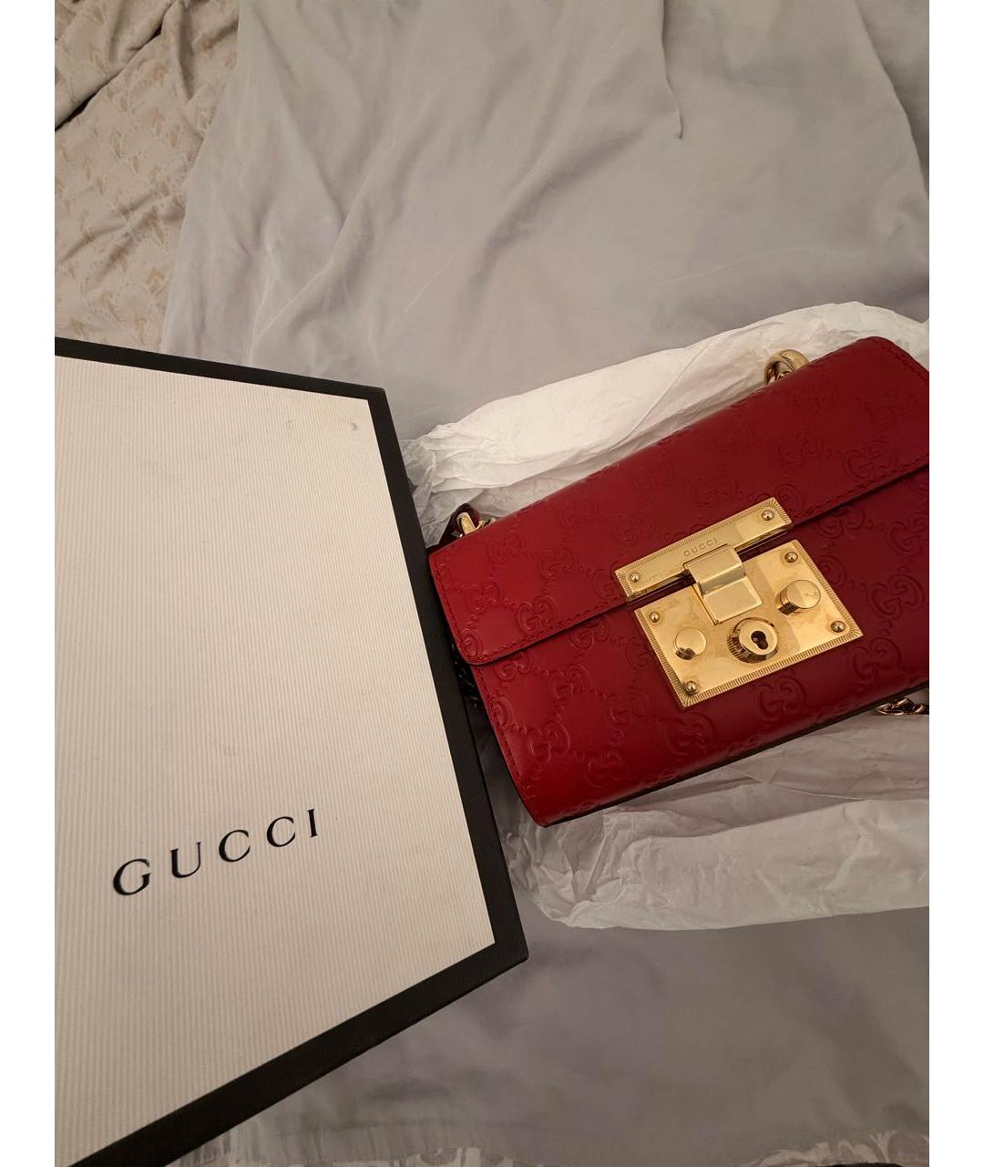 GUCCI Красная кожаная сумка через плечо, фото 2