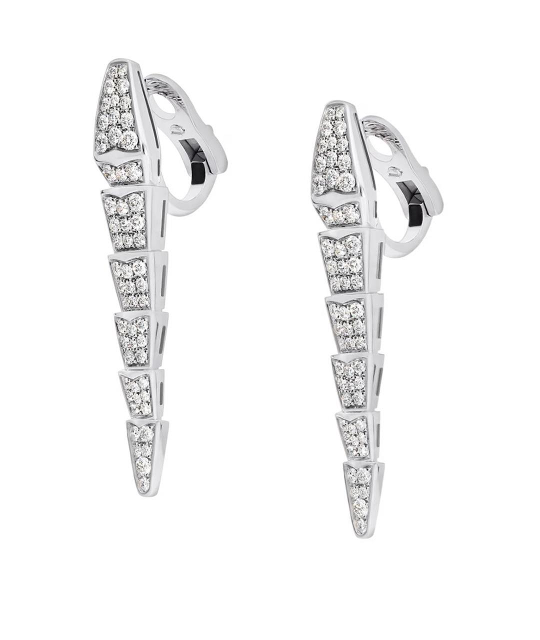 BVLGARI Серебряные серьги из белого золота, фото 2