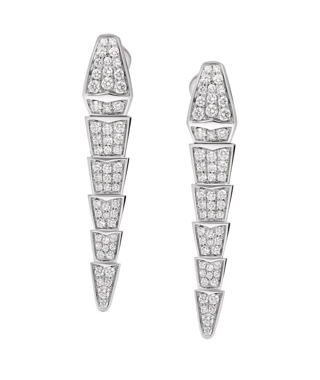 BVLGARI Серебряные серьги из белого золота, фото 1