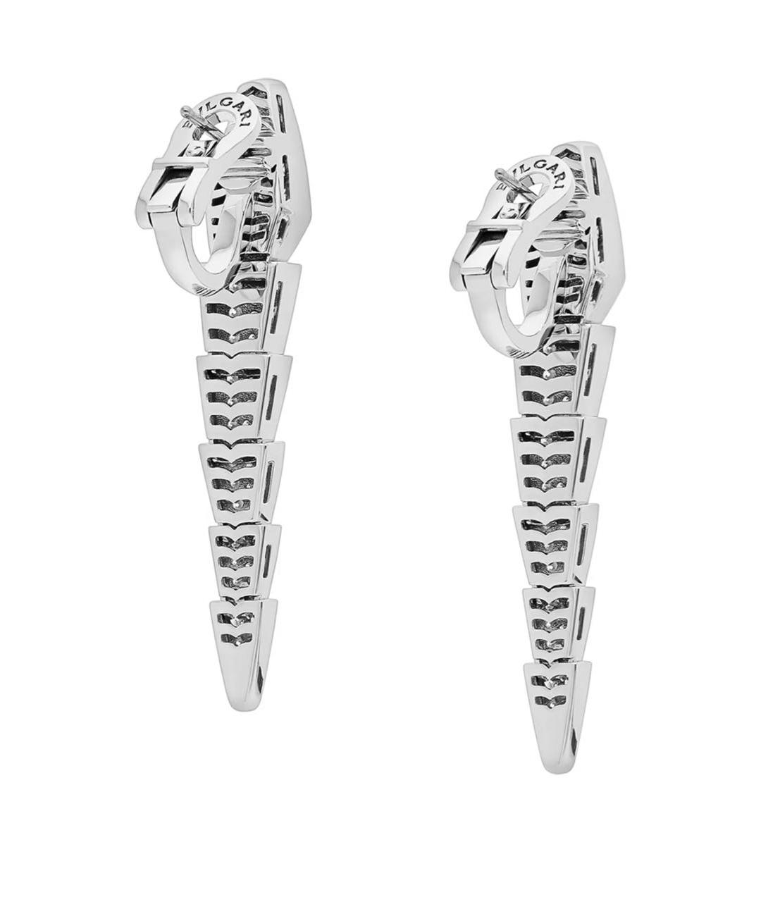 BVLGARI Серебряные серьги из белого золота, фото 3