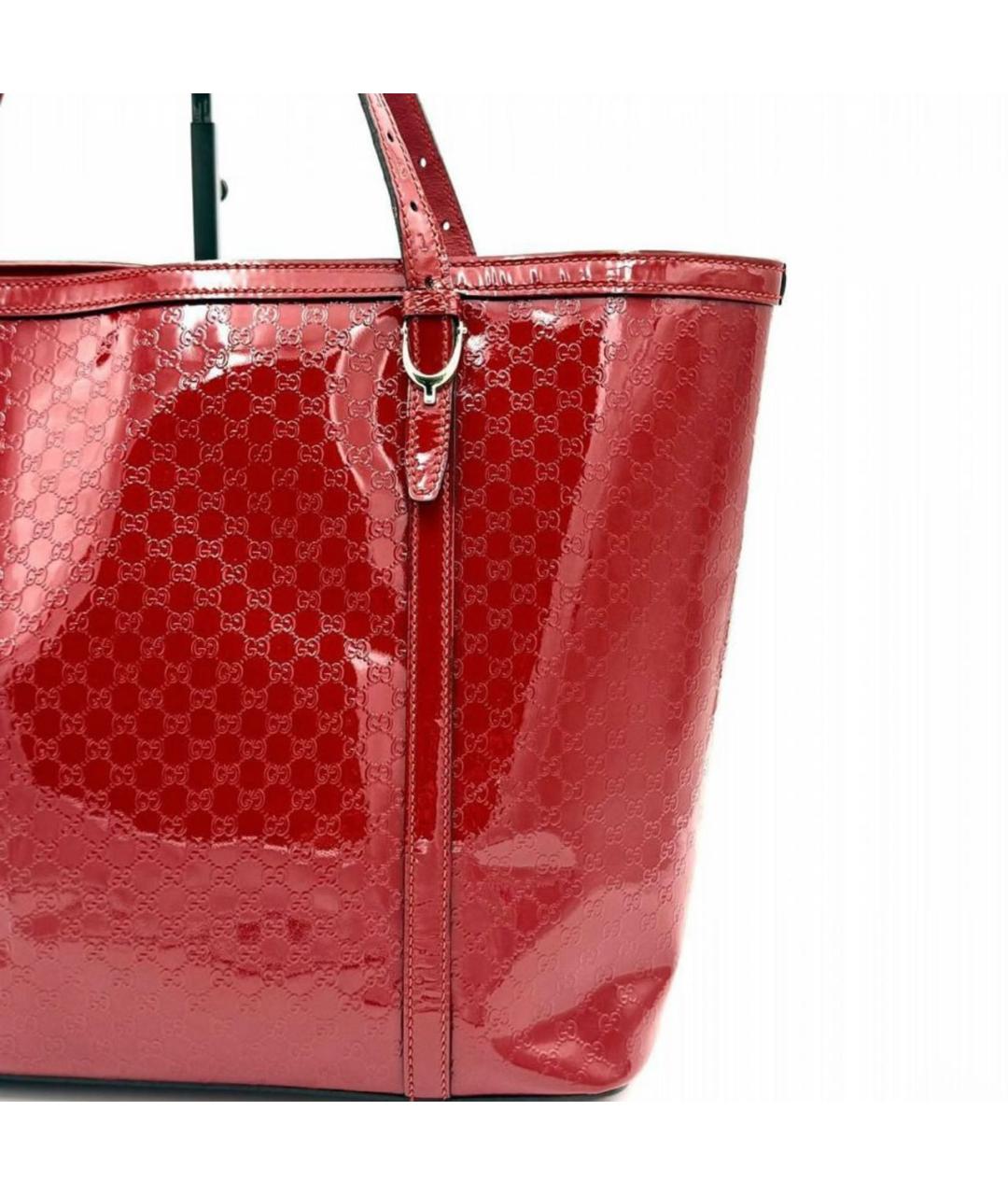 GUCCI Красная сумка с короткими ручками из лакированной кожи, фото 3