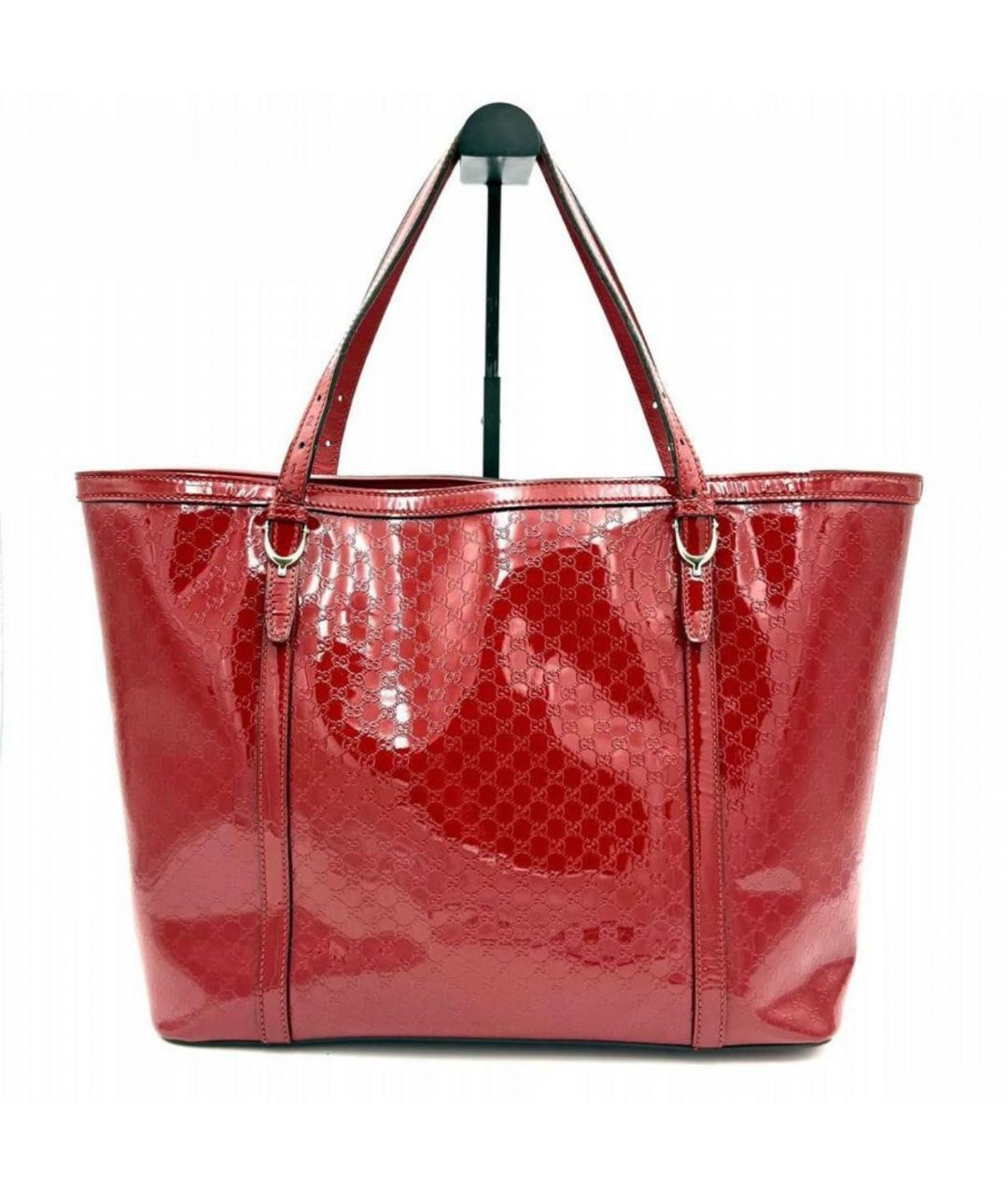 GUCCI Красная сумка с короткими ручками из лакированной кожи, фото 4