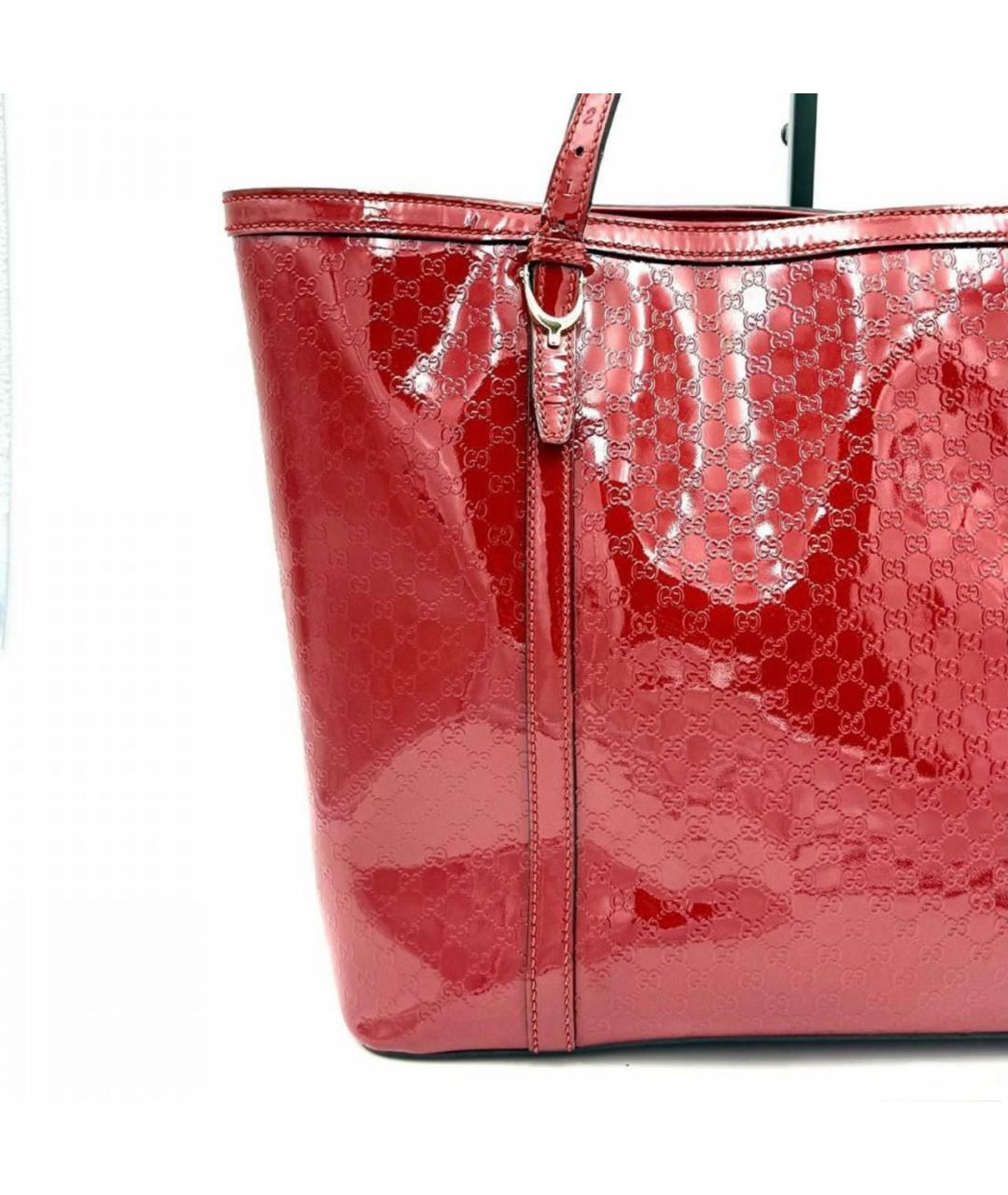 GUCCI Красная сумка с короткими ручками из лакированной кожи, фото 2