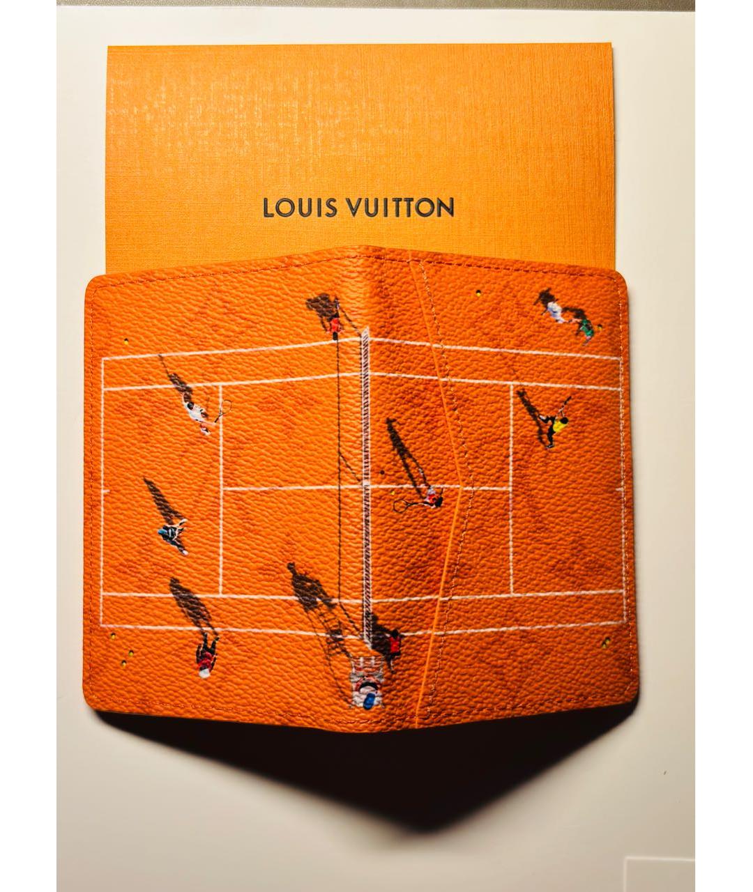 LOUIS VUITTON Оранжевый кожаный кардхолдер, фото 2