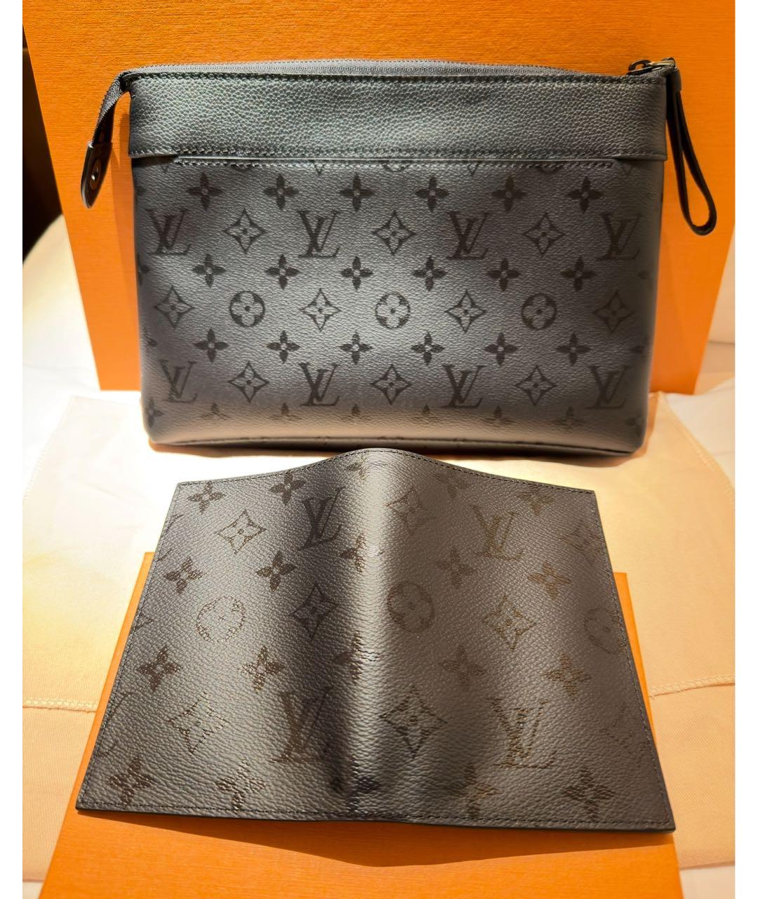 LOUIS VUITTON Черный кожаный кардхолдер, фото 4