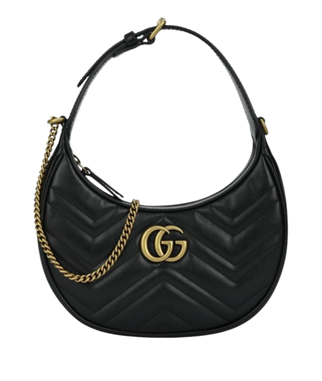 GUCCI Черная кожаная сумка через плечо, фото 1