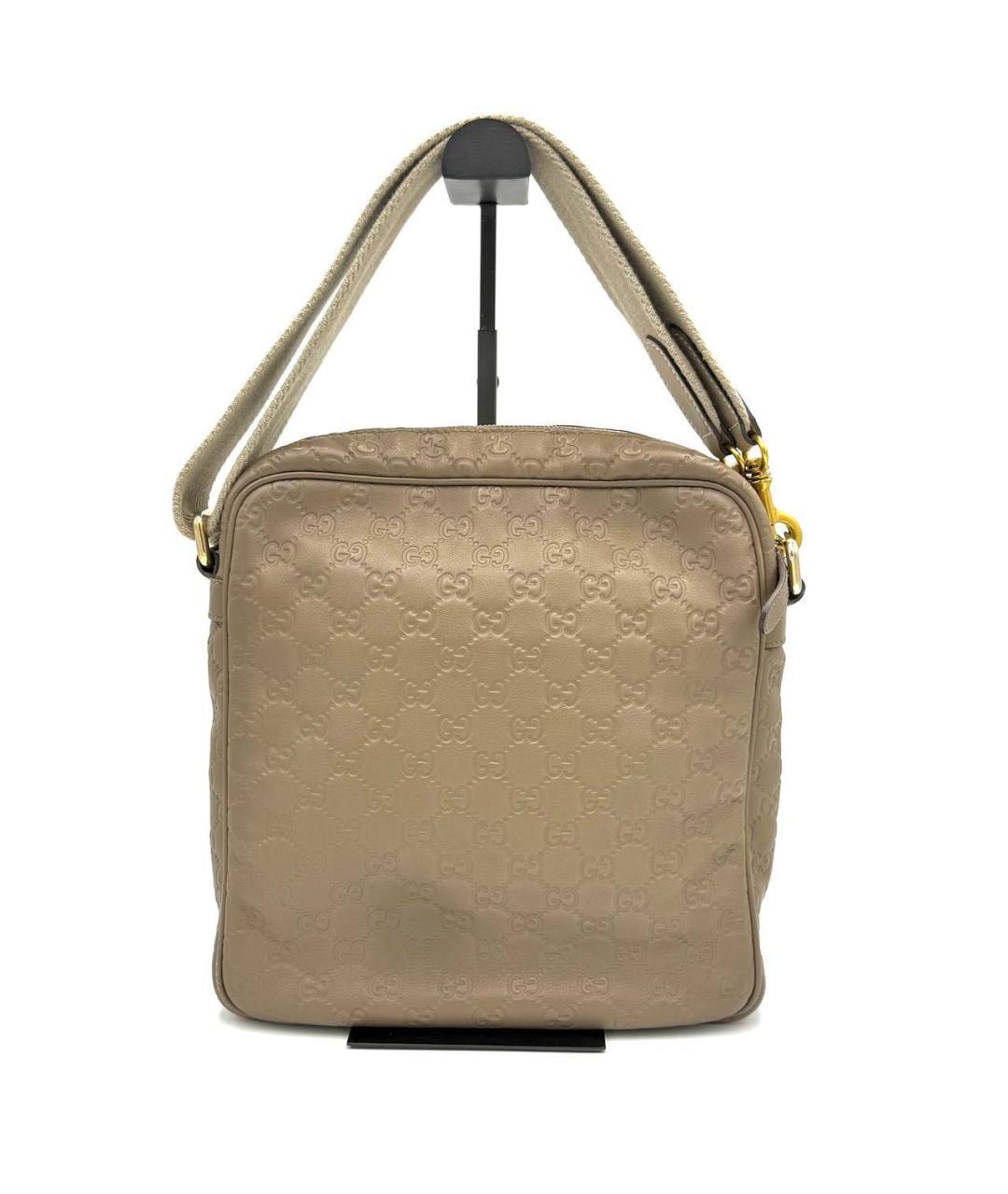 GUCCI Бежевая кожаная сумка на плечо, фото 4