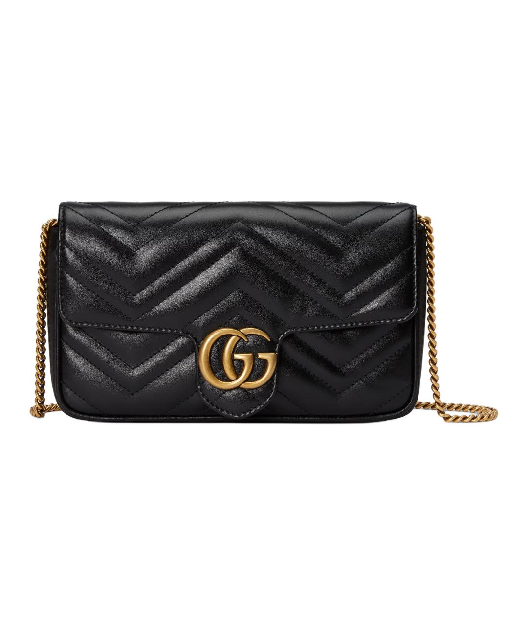 GUCCI Черная кожаная сумка через плечо, фото 1