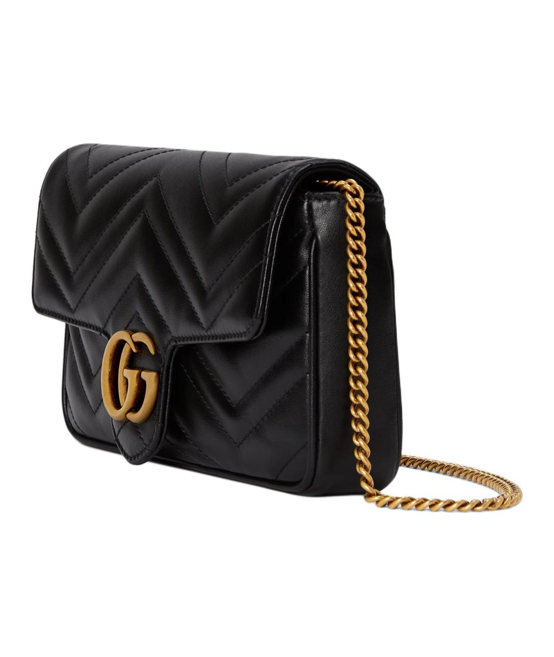 GUCCI Черная кожаная сумка через плечо, фото 3