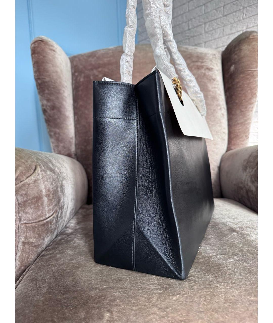 BALENCIAGA Черная кожаная сумка тоут, фото 5