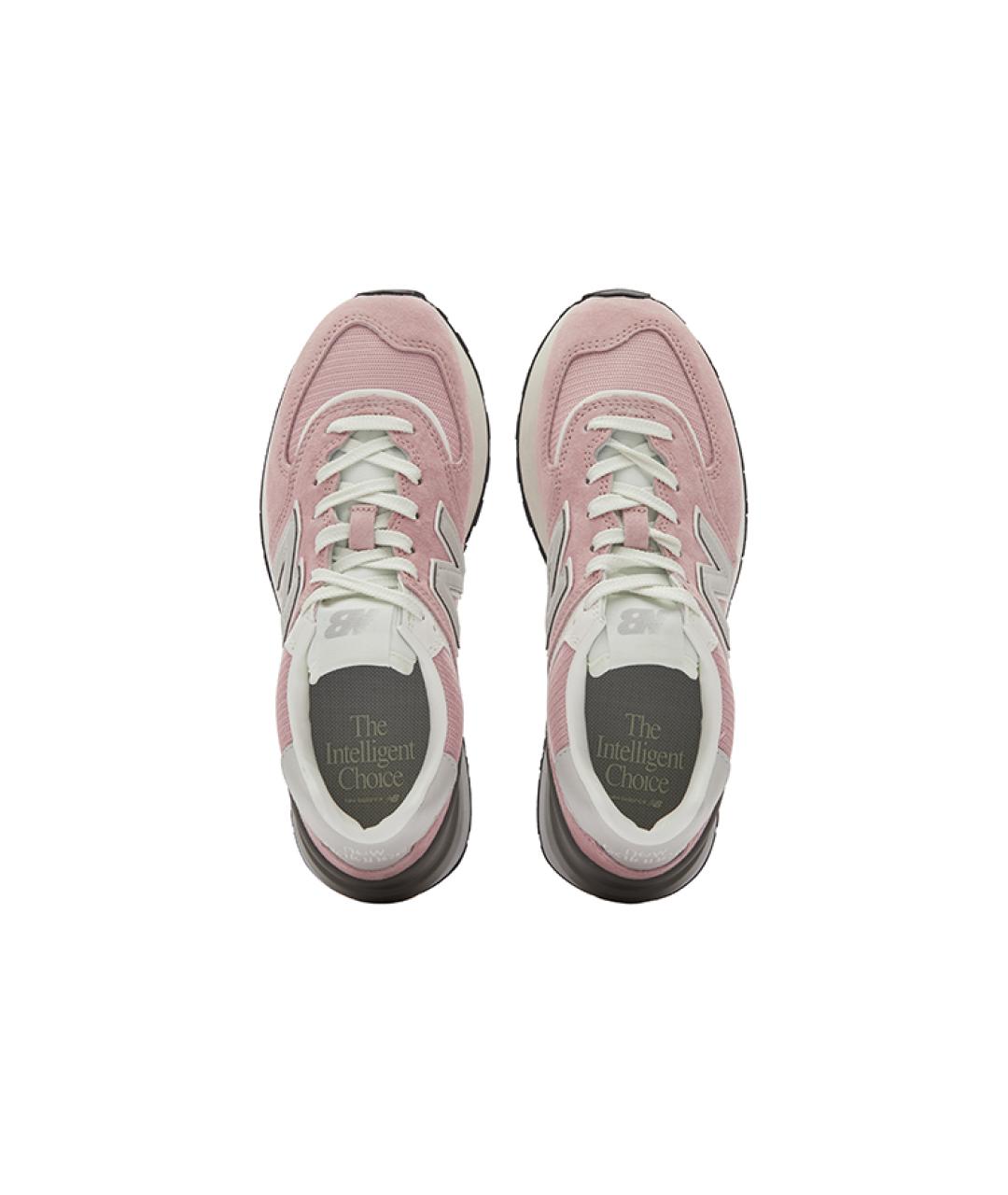 NEW BALANCE Розовые замшевые кроссовки, фото 4