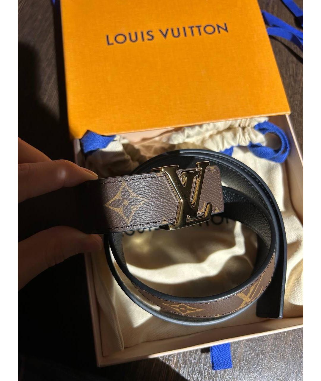 LOUIS VUITTON Коричневый кожаный ремень, фото 7
