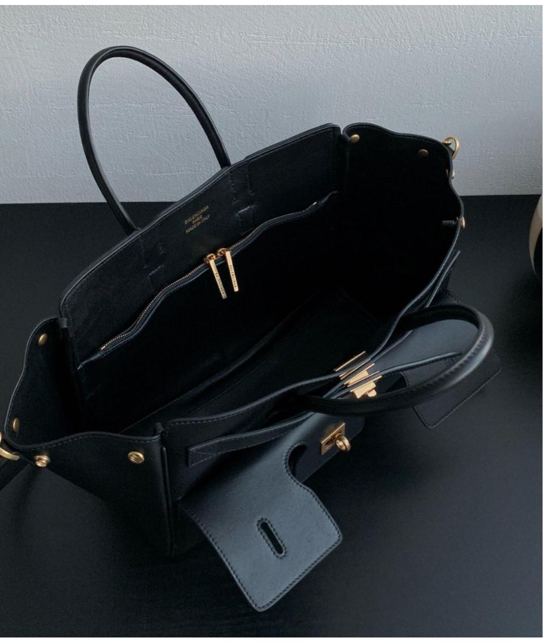 BALENCIAGA Черная кожаная сумка с короткими ручками, фото 4